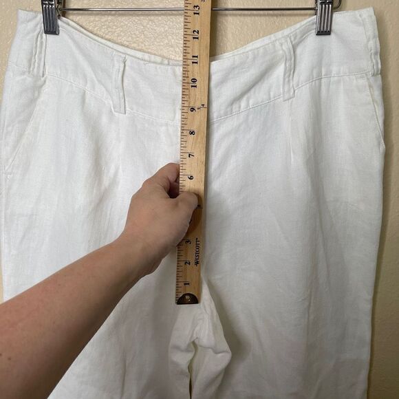 Style & Co Pants Womens 12 White Linen Wide Leg Pockets Casual - Picture 6 of 9